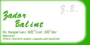 zador balint business card